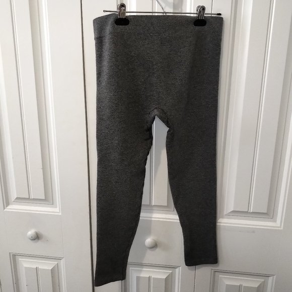 Thick dark gray fleece lined leggings warm - Picture 2 of 11
